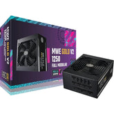 Cooler Master MWE Gold 1250 V2 MPE-C501-AFCAG-3EU ATX3.0 Fully Modular Power Supply, 1250W, 80+ Gold Efficiency, Quiet 140mm FDB Fan, 2 EPS Connectors, High Temperature Resilience