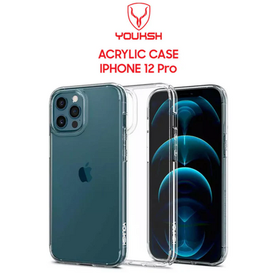 YOUKSH iPhone 12/12 Pro Acrylic Clear Anti-Yellow Shockproof Back Case
