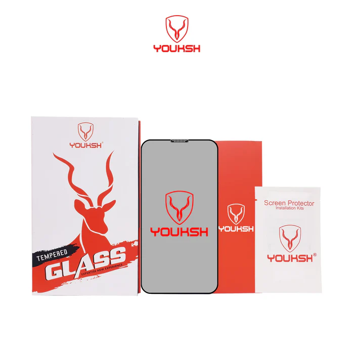Youksh iPhone 13 Pro Max (6.7) Privacy Anti-Dust Glass Protector