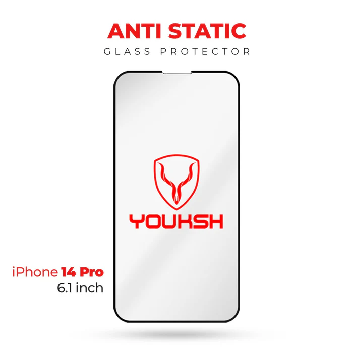 Youksh iPhone 14 Pro (6.1) Anti Static Clear Glass Protector