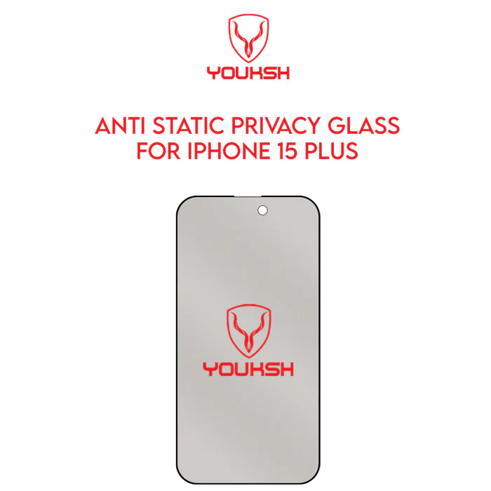 Youksh iPhone 15 Plus Privacy Glass Protector