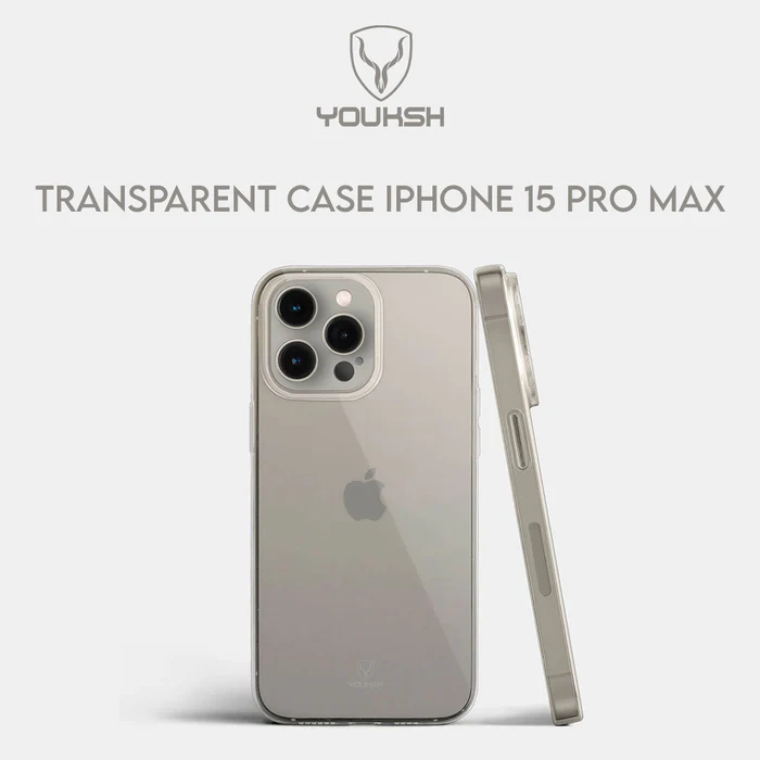 Youksh iPhone 15 Pro Max Shockproof Transparent Case