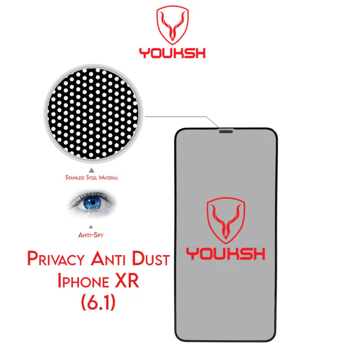Youksh iPhone XR Privacy Anti-Dust Glass Protector