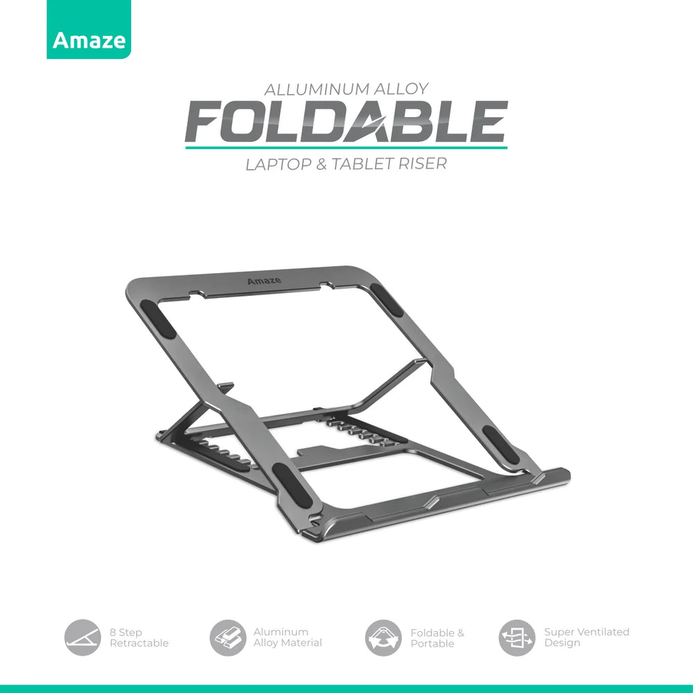 Amaze Aluminum Alloy Foldable Laptop & Tablet Riser – A535