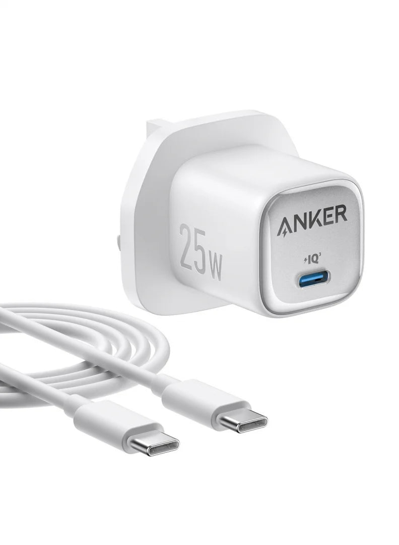 Anker Charger 25W Compact with USB-C & USB-C cable – B2656