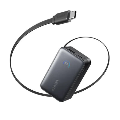 Anker Nano PowerBank 10000mAh 45W with Built-In Retractable USB-C Cable – A1638