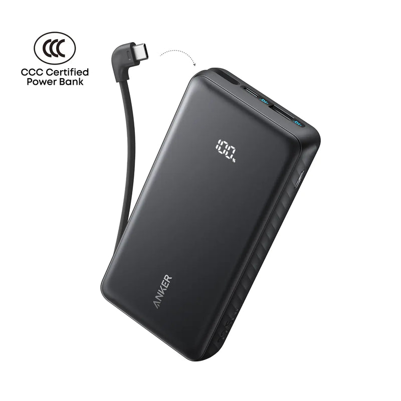 Anker Zolo Powerbank 20000mAh 22.5W Fast Charging Power Bank with Built-in USB-C Cable – A110E