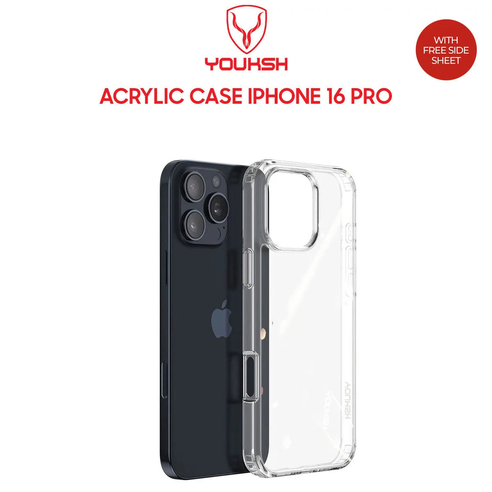 Youksh iPhone 16 Pro Clear Acrylic Case