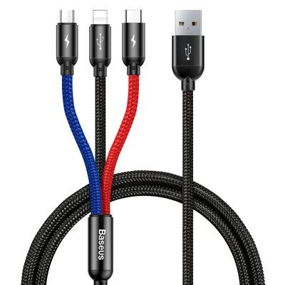 Baseus Three Primary Colors Series 3-in-1 Universal Charging Cable