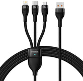 Baseus Flash Series Ⅱ One for three Fast Charging Data Cable USB to M+L+C 100W 1.2m