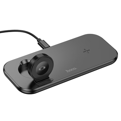 Hoco CW65 North 3-in-1 desktop wireless fast charger – Black
