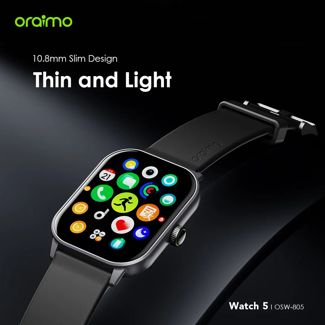 Oraimo Smart Watch 5 with 2.01″ HD Display -OSW-805
