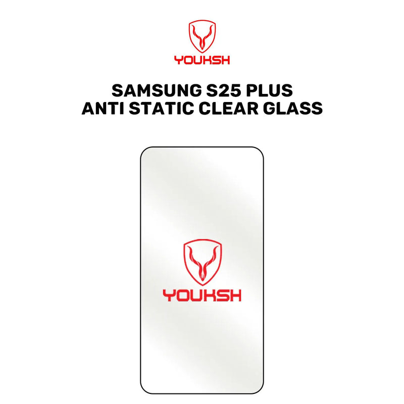 Youksh Samsung Galaxy S25 Plus Anti-Static Clear Glass Protector