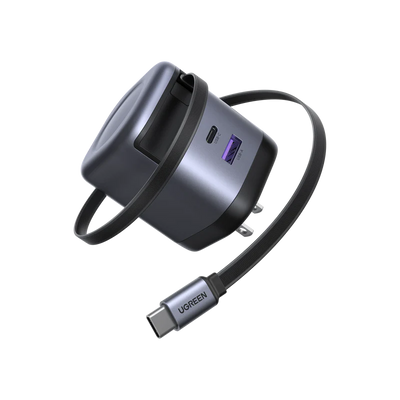Ugreen Nexode 65W Charger with Retractable USB-C Cable – 65239