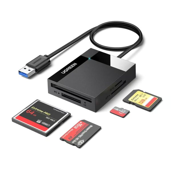 Ugreen SD Card Reader USB 3.0 Card Hub Adapter 5Gbps Read 4 Cards Simultaneously – 30333