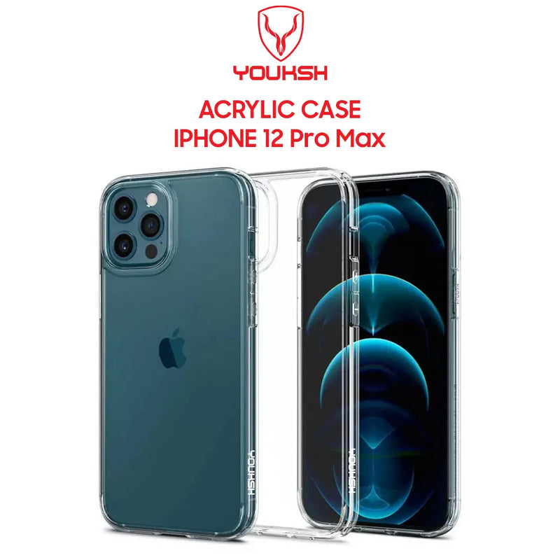 YOUKSH iPhone 12 Pro Max Acrylic Clear Shockproof Case
