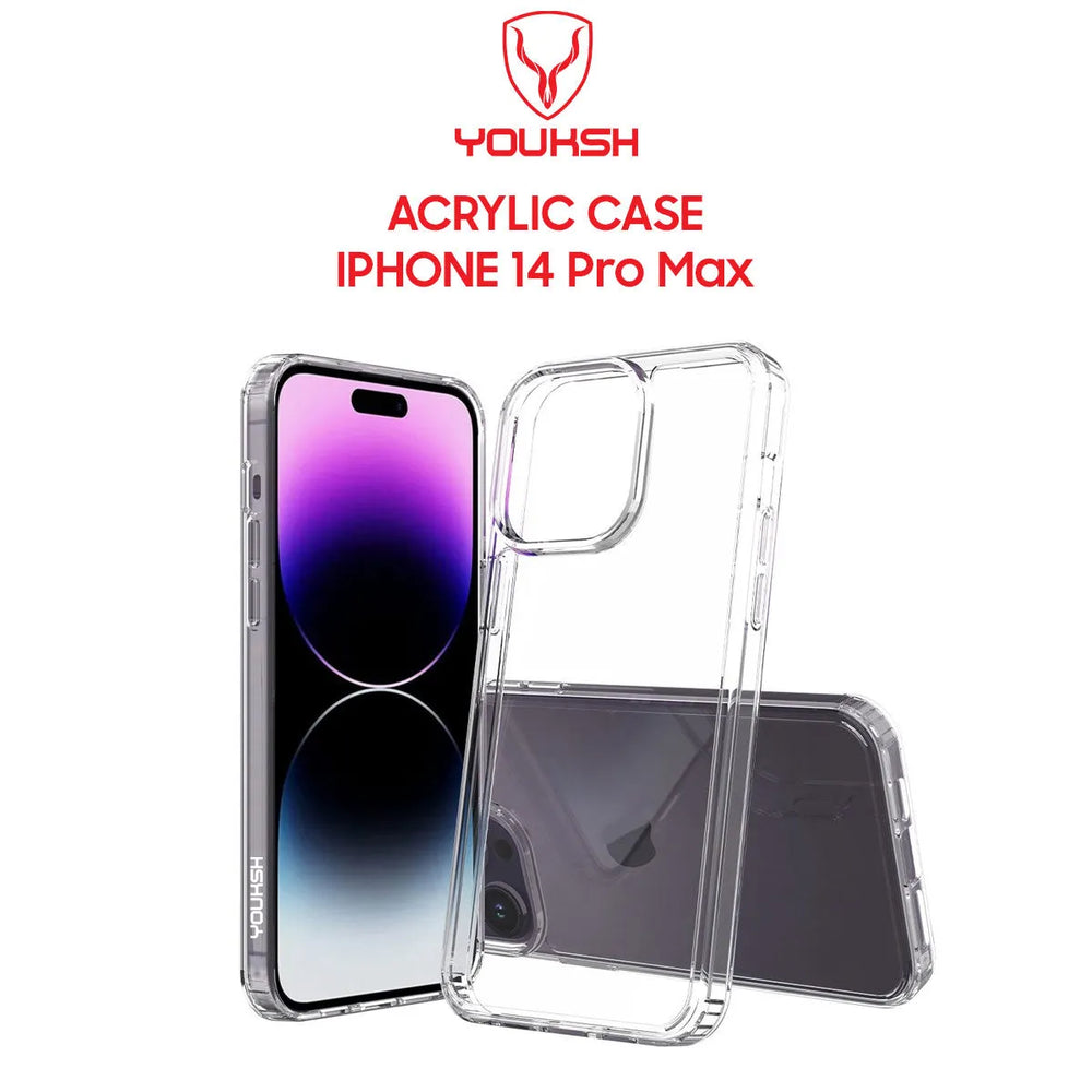 Youksh iPhone 14 Pro Max Acrylic Clear Shockproof Case