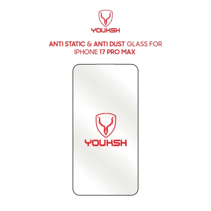 YOUKSH Apple iPhone 17 Pro Max Anti Static Clear Glass Protector - View 1 | TechAndExperts