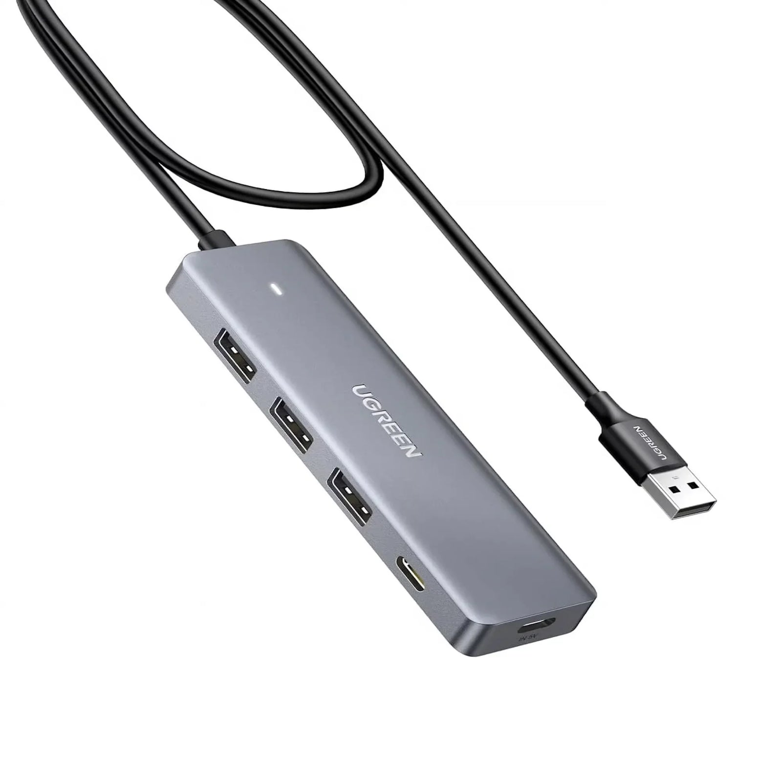 UGREEN USB-C hub with USB-A ports for a laptop desk