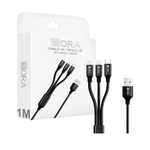 1HORA V8 Series One to three data cable Black 1m CAB259