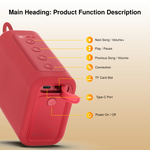 1Hora BOC244 Portable Bluetooth Speaker 7W