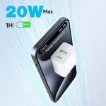 1Hora Fast Charger Type-C & USB-A Ports 20W with 1m Type-C to Type-C Gar 162