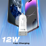 1Hora GAR128 2.4A 12W Dual USB Car Charger