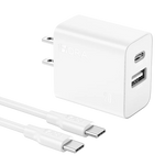1Hora 20W USB C Charger 2 in 1, Dual-Port USB A+C Fast Charging Wall Charger GAR162