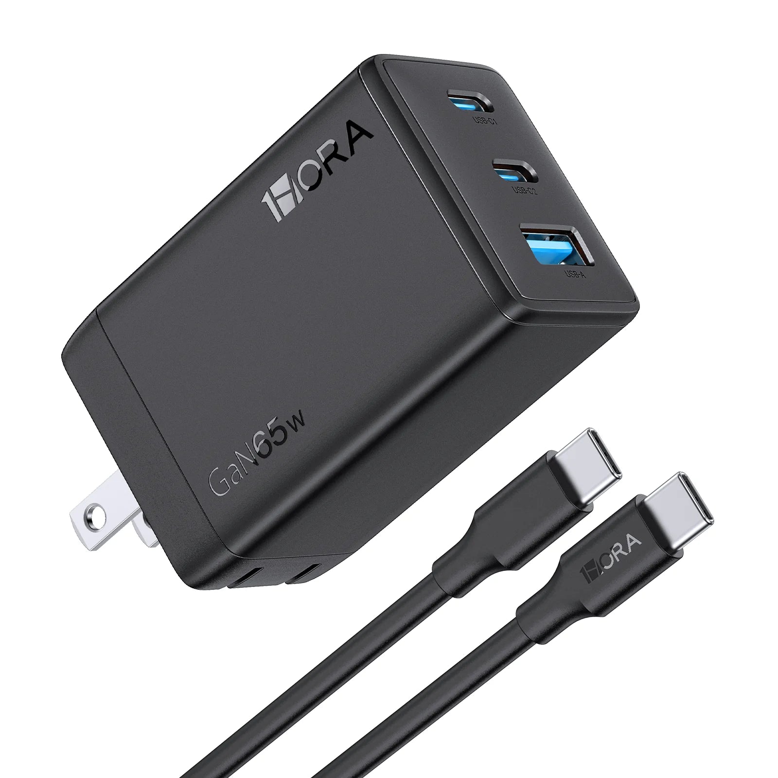 1HORA 65W GaN Charger With 3 Ports – GAR322 (EU Plug)