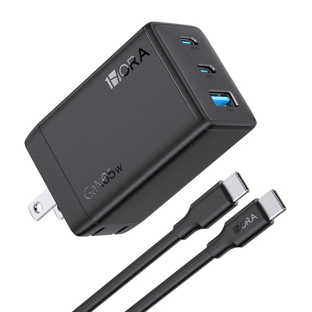 1HORA 65W GaN Charger With 3 Ports – GAR322 (EU Plug)