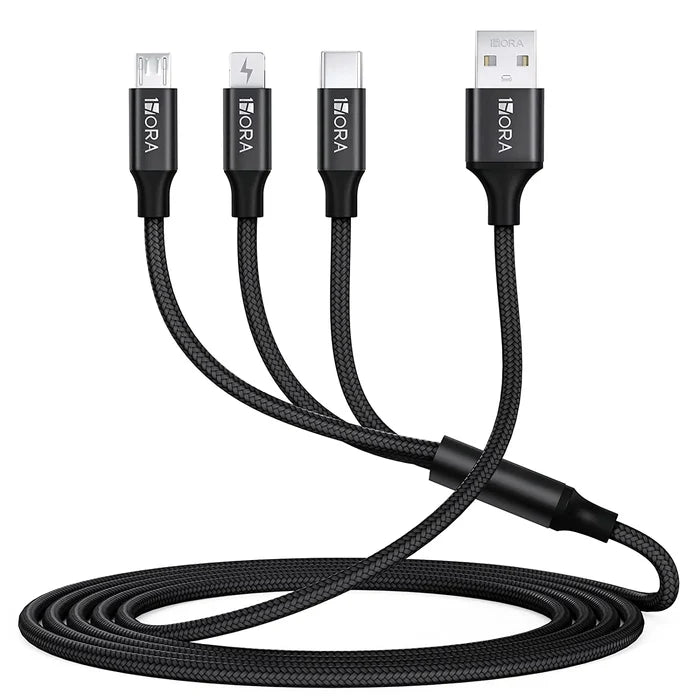 1HORA V8 Series One to three data cable Black 1m CAB259