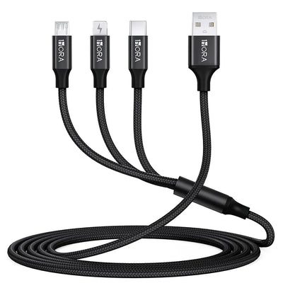 1HORA V8 Series One to three data cable Black 1m CAB259