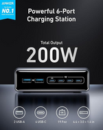 Anker Prime Charger (200W, 6 Ports, GaN) – A2683