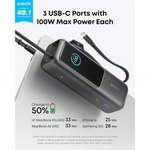 Anker Zolo Power Bank (25K, 165W, Built-In and Retractable Cables) – A1695