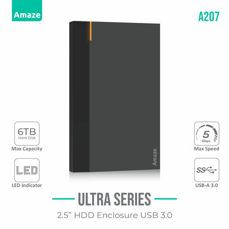 Amaze A207 Ultra Series 2.5″ USB 3.0 HDD Case