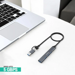 Amaze A304 Usb 3.0 + Type C to 4-Port USB 3.0 Hub – Black