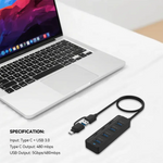 Amaze A327 Type C + USB 3.0 7 Port Hub – Black