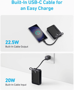Anker 20000mAh Powerbank 22.5W Built In USB C Cable A1647