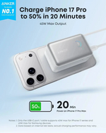 Anker Nano PowerBank 10000mAh 45W with Built-In Retractable USB-C Cable – A1638