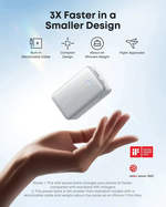 Anker Nano PowerBank 10000mAh 45W with Built-In Retractable USB-C Cable – A1638