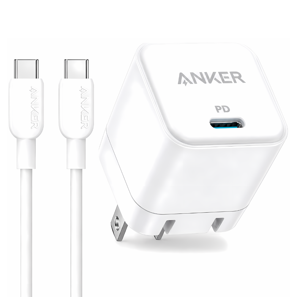 Anker Cube 20w Charger with Type-C to Type-C Cable White – B2149