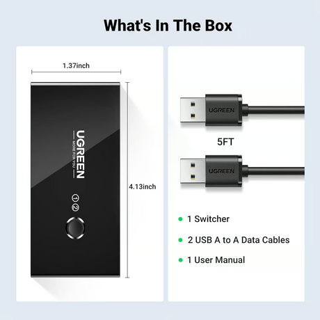 Ugreen 2 In 4 Output Usb 2.0 Sharing Switch Box – 30767