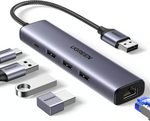 Ugreen 60554 Usb 3.0 To Ethernet Adapter 5 In 1 Multiport Hub