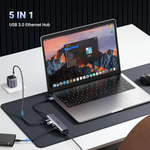 Ugreen 60554 Usb 3.0 To Ethernet Adapter 5 In 1 Multiport Hub