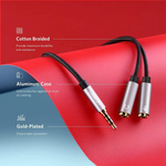 UGREEN 30619 Headphone Splitter 3.5mm 2 Female to 1 Male Mic and Audio Y Splitter