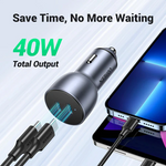 UGREEN 60W Dual Type-C Port PD Fast Car Charger CD213 – 70594