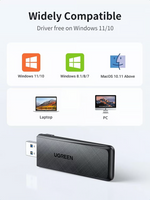 UGREEN AC1300 USB WiFi Adapter 5G 2.4G Dual Band USB 3.0 WiFi Dongle for Desktop PC – 50340