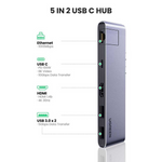 UGREEN DUAL USB-C TO 2 USB + HDMI + LAN MULTIFUNCTIN ADAPTER-50984