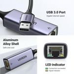 UGREEN USB to RJ45 Ethernet Adapter Aluminum Case – 50922