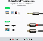 Ugreen 10590 Aux Audio 3.5mm to Rca Cable HiFi Sound – 3 Meter